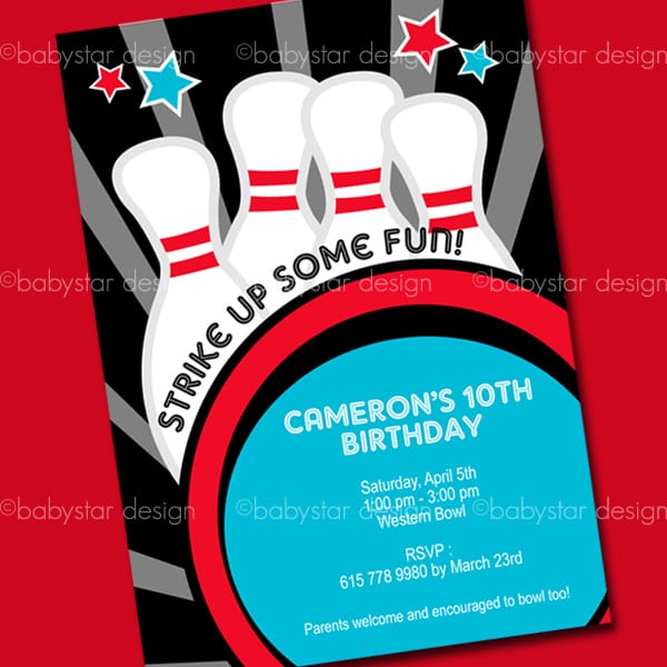 Ten Pin Bowling Invitation Template Free