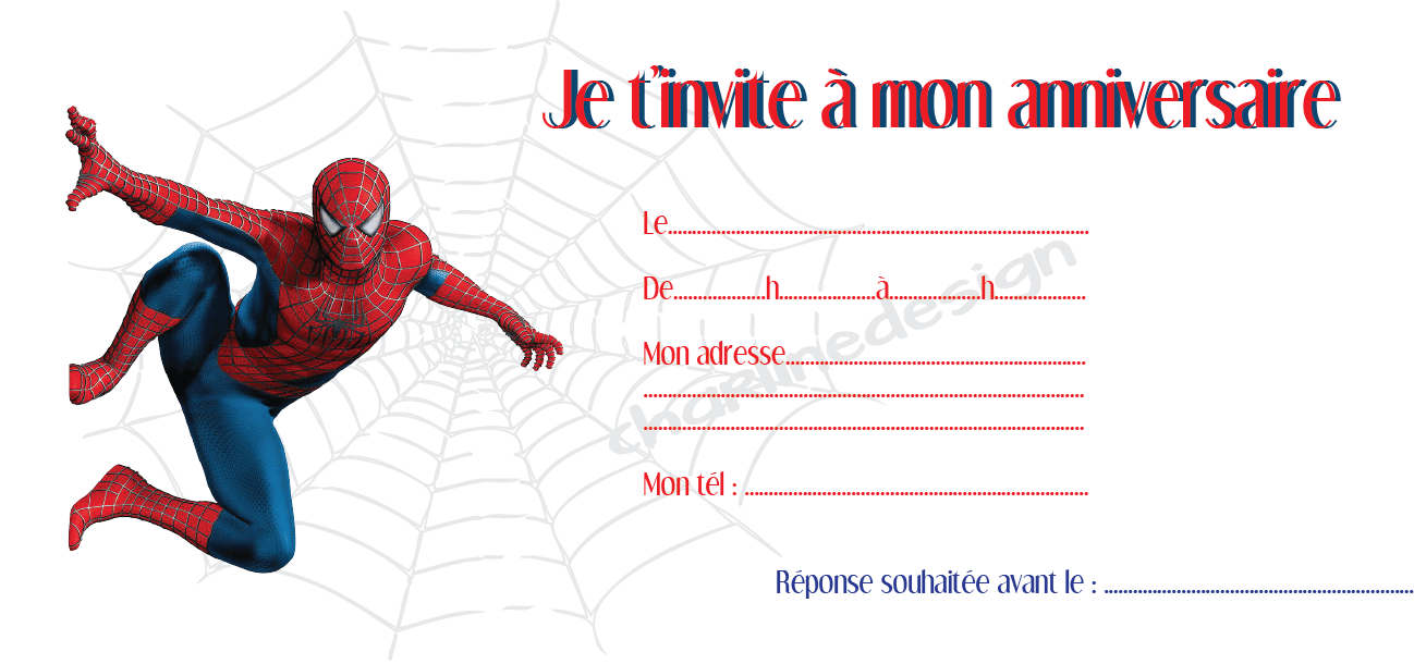 Carte Anniversaire Spiderman à Imprimer