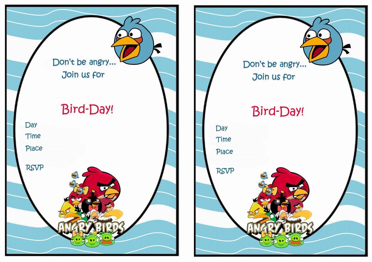 Free Printable Angry Birds Birthday Party Invitations