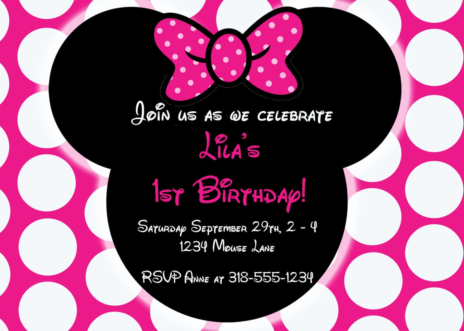 Minnie Mouse Invitation Template Free