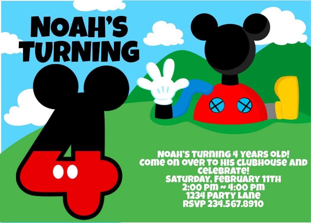 mickey mouse invitations free printable