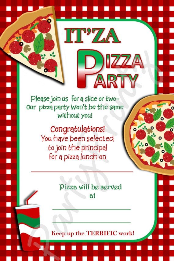 Free Printable Pizza Party Invitation Template