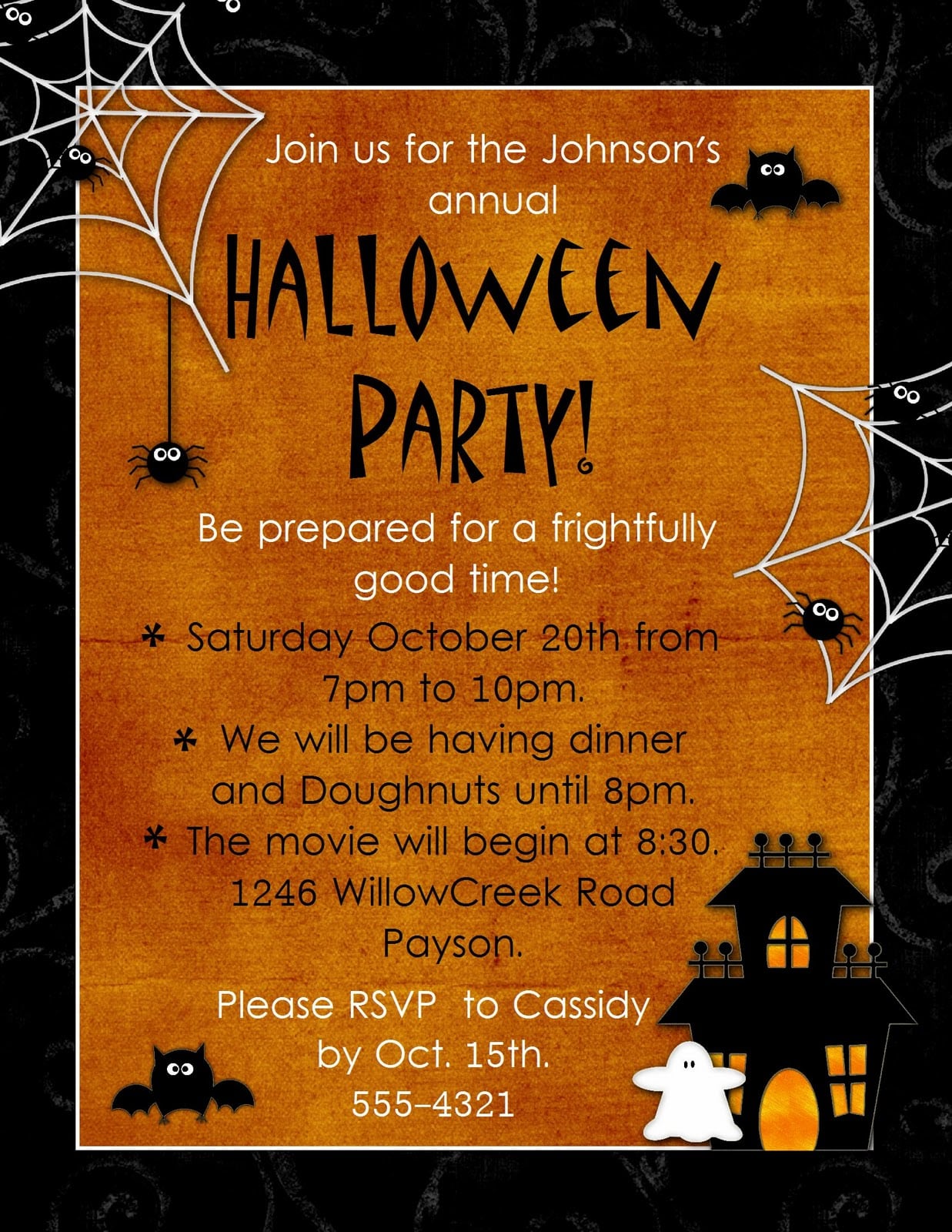 Halloween Party Invitation Templates Free Printable