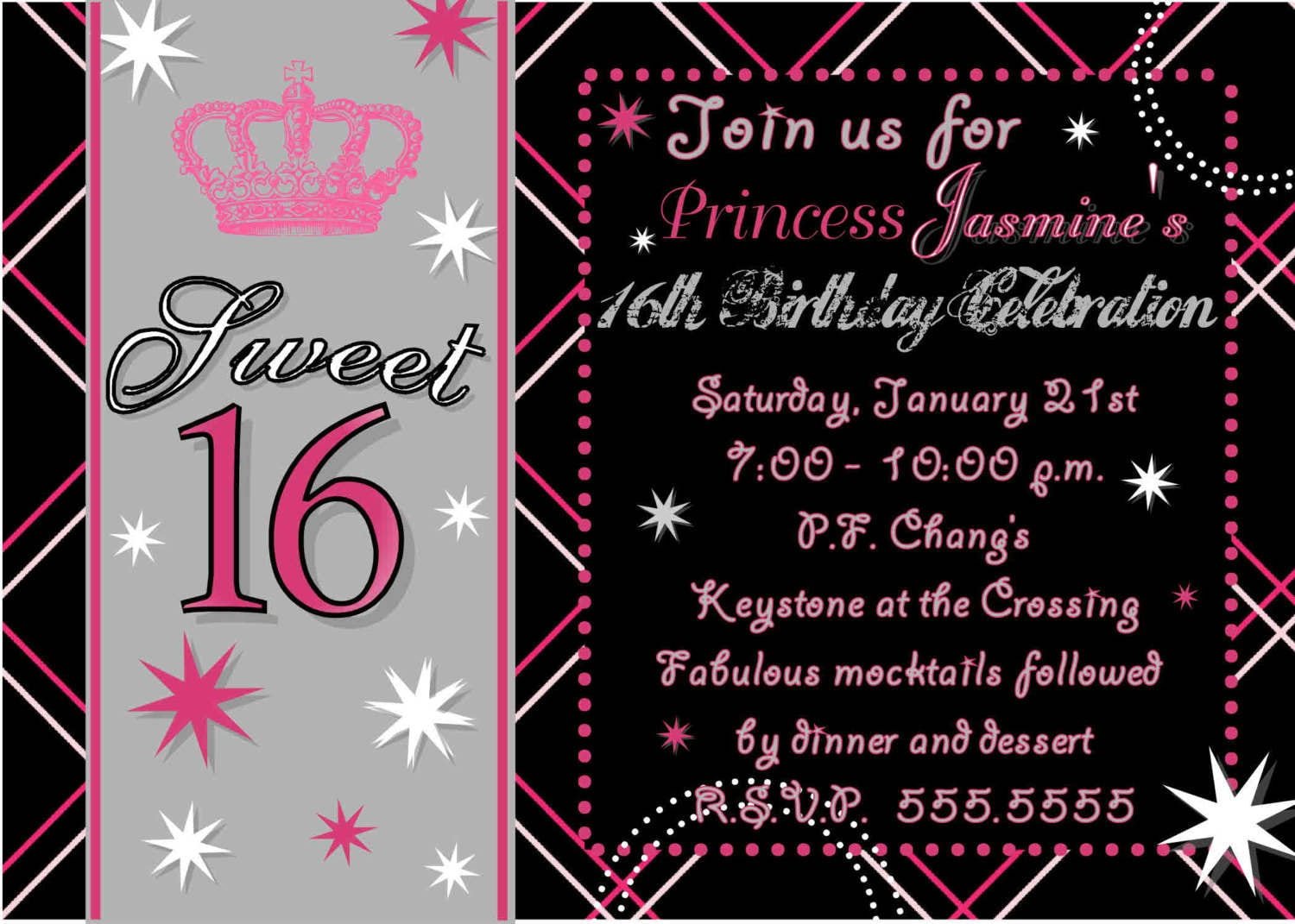 Sweet Sixteen Party Invitations Free Printable