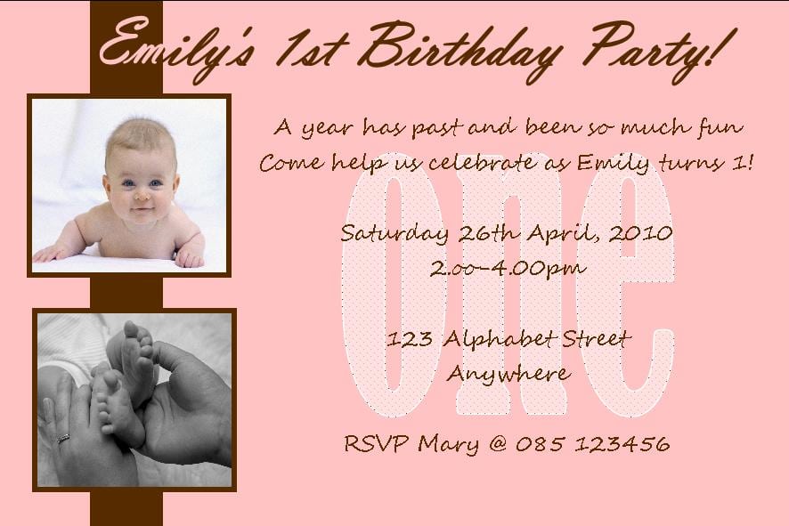 1st Birthday Party Invitation Cards India