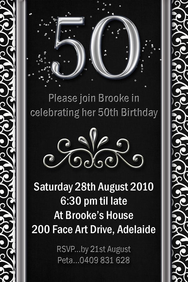 50th Birthday Invitation Male 50th Birthday Invitation Male