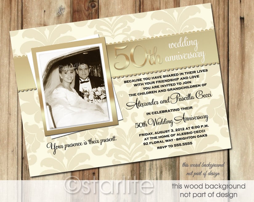 50th Wedding Anniversary Invitation Printable