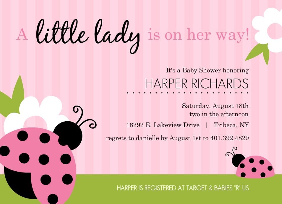 Baby Girl Shower Invitations Free Templates