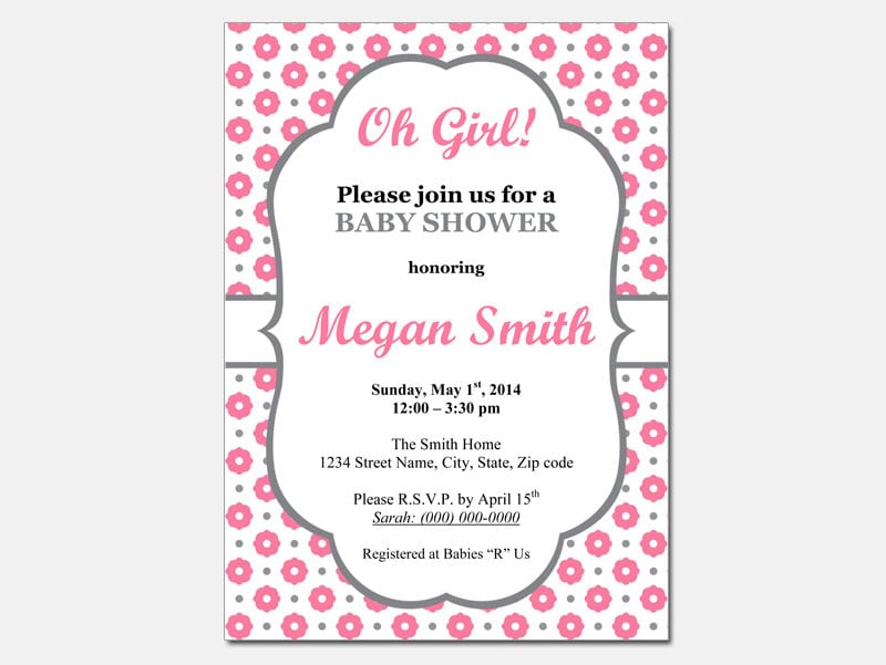 Baby Shower Invitation Template Free Download