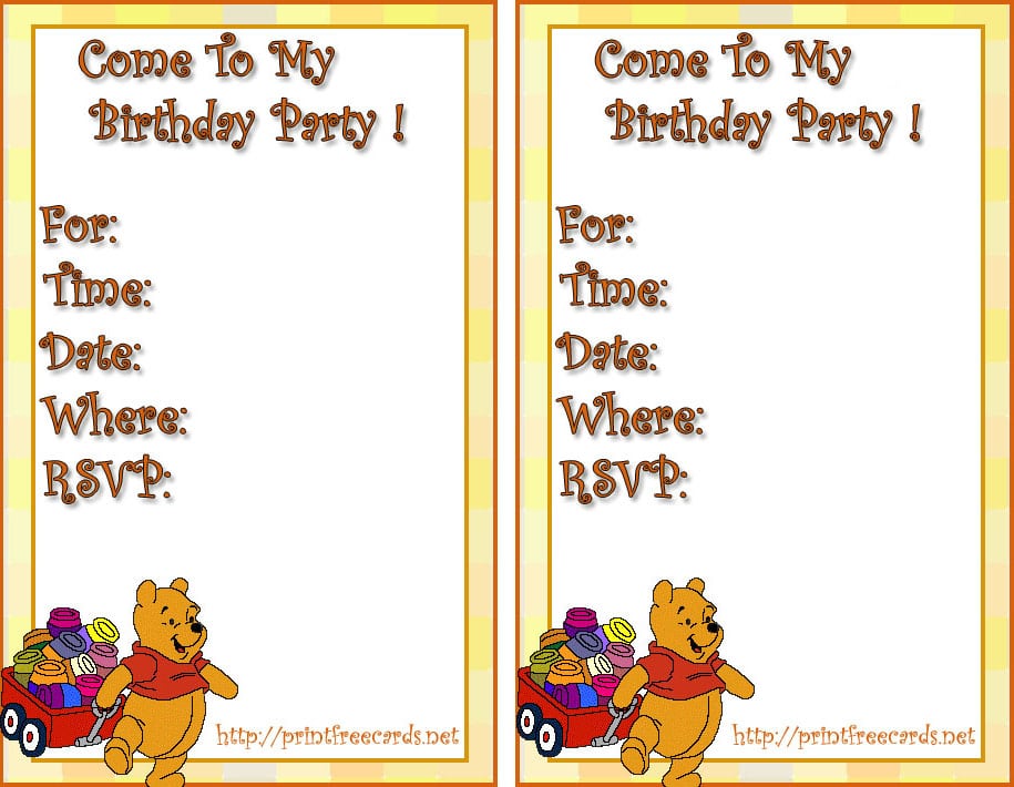 Birthday Invitation Cards Free