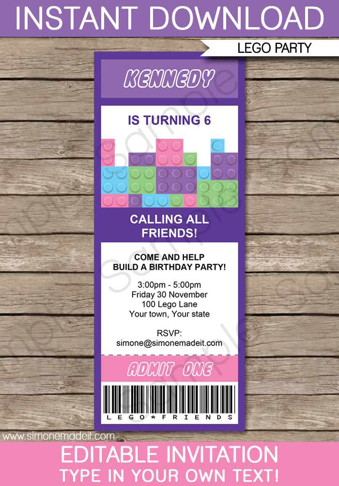 Birthday Invitation Editable Templates