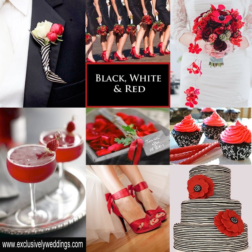 Black White And Red Wedding Invitation
