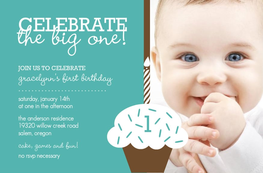 Boy First Birthday Invitation