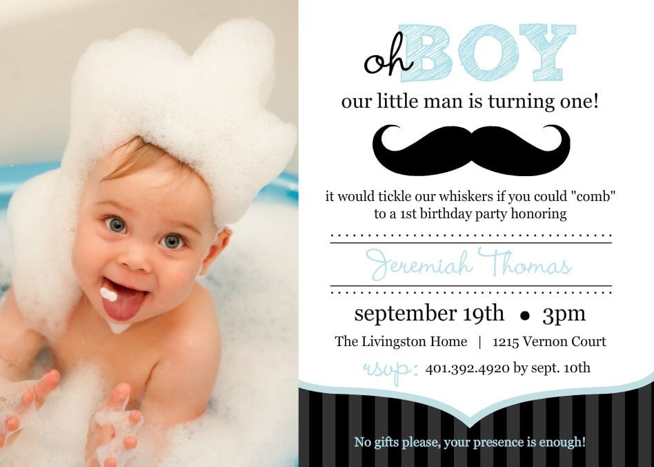 Boy First Birthday Invitation Templates