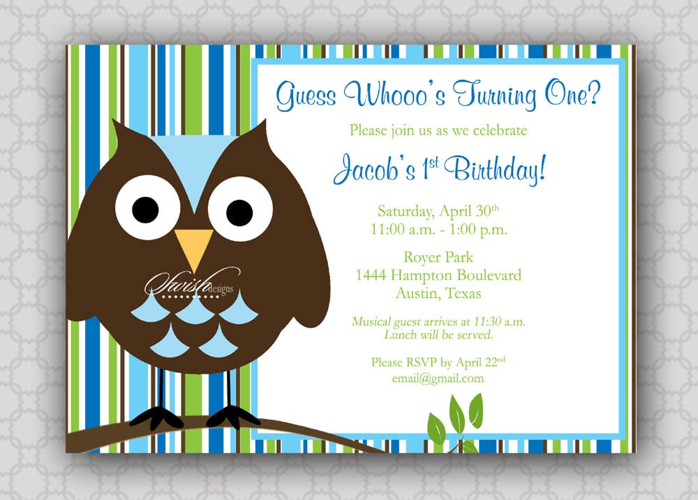 Boy First Birthday Invitations