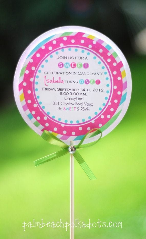 Candyland Birthday Invitations