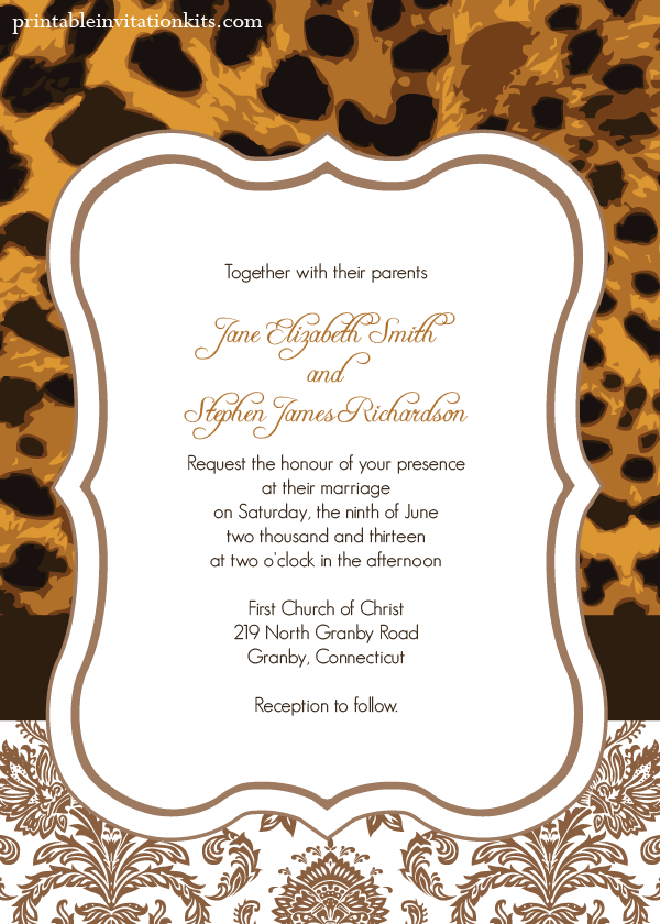 Cheetah Print Invitation Template Free
