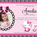 Christening Invitation Hello Kitty Blank Template