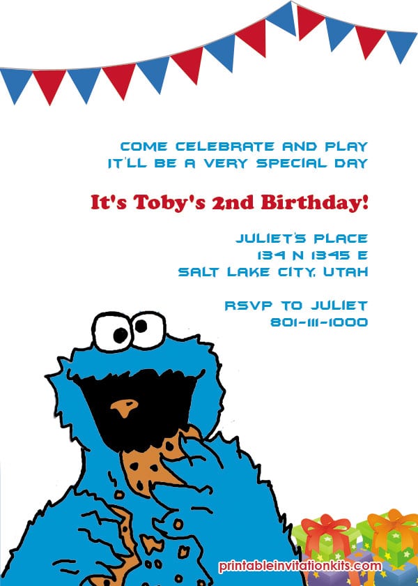 Cookie Monster Invitation Template Cookie Monster Invitation Template