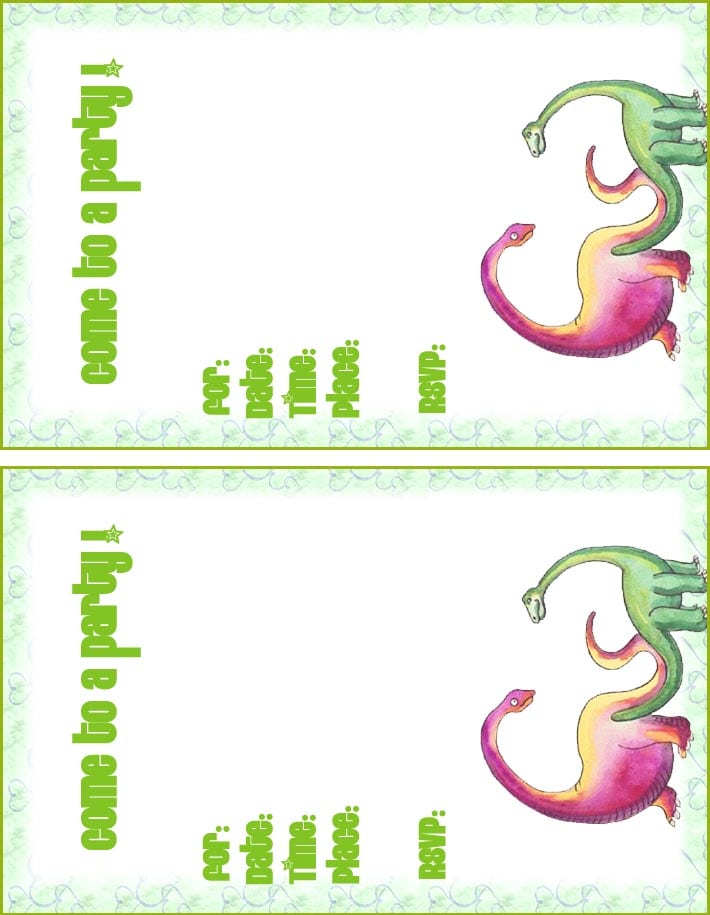 Dinosaur Invitation Free Printable
