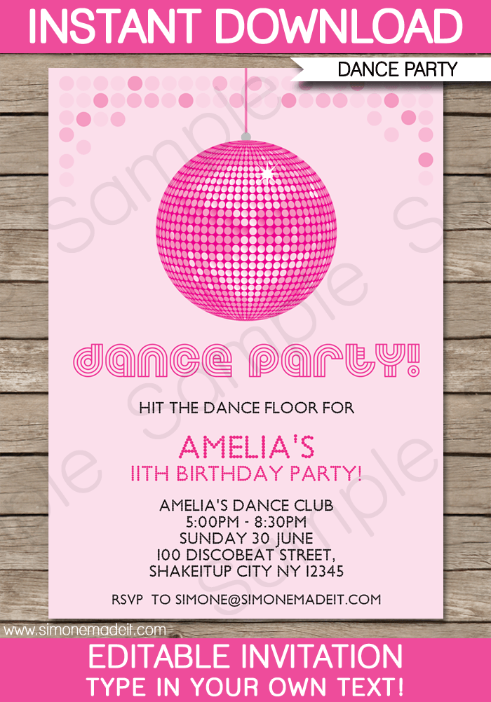 Disco Party Invitation Free Download