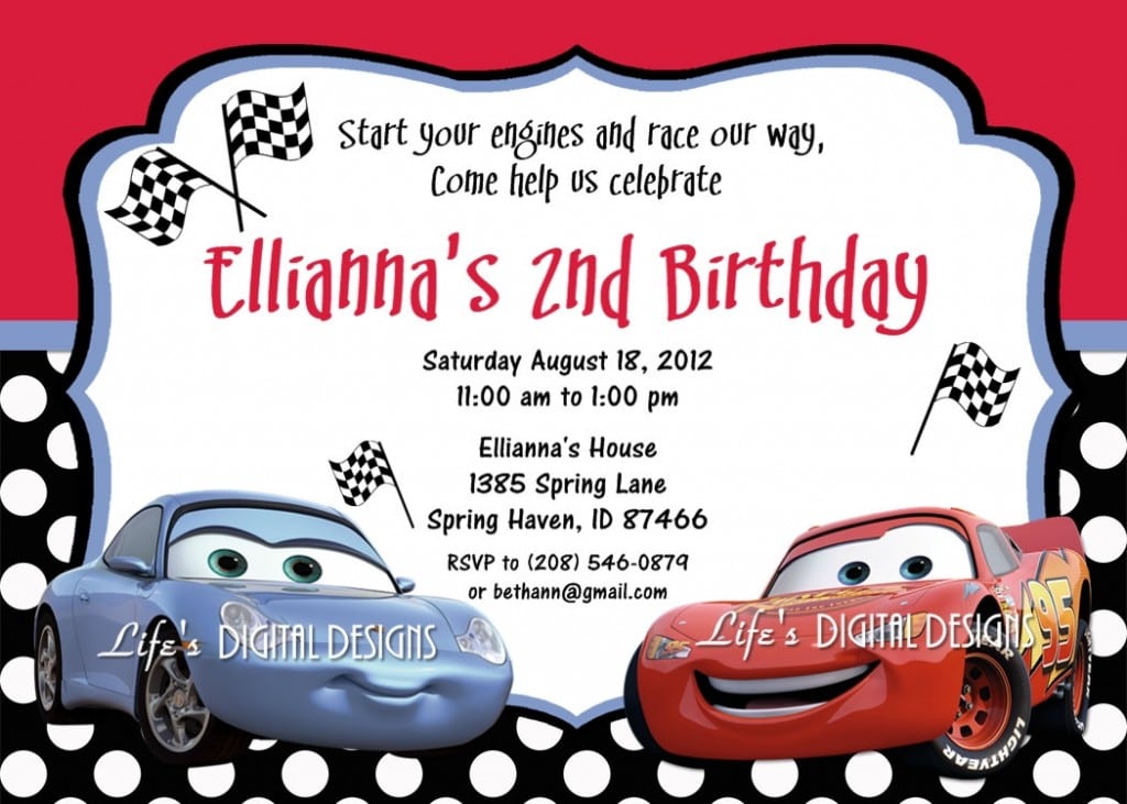 Disney Cars Invitation Template