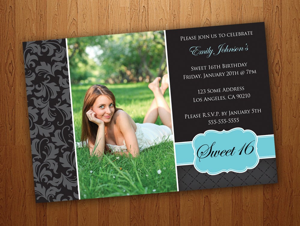 Downloadable Sweet Sixteen Invitation