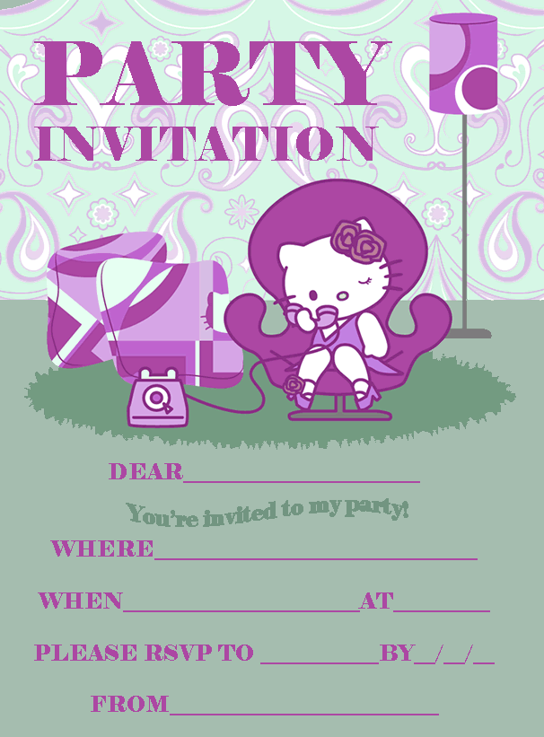 Free Hello Kitty Birthday Invitations Printable