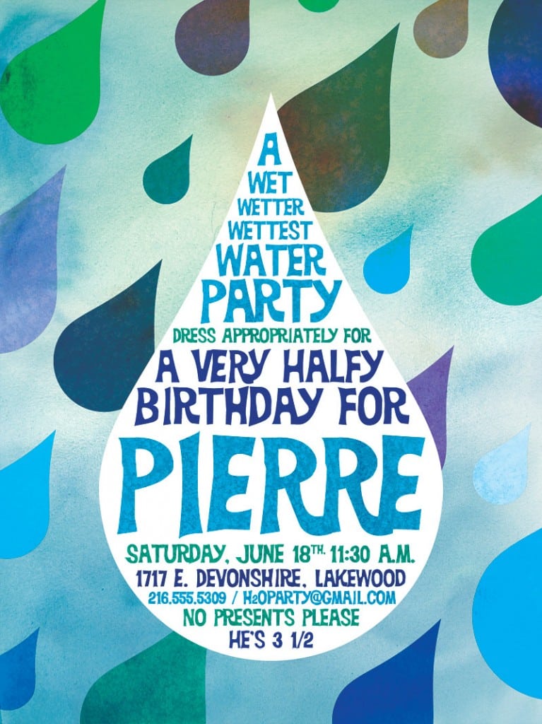 Free Pool Party Birthday Invitation Template