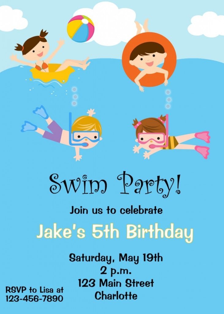 Free Pool Party Invitation Downloads