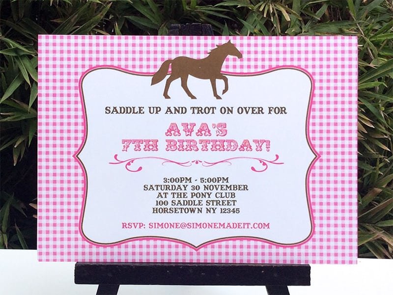 Free Printable Pony Birthday Invitation