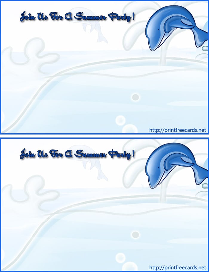 Free Printable Swimming Invitations