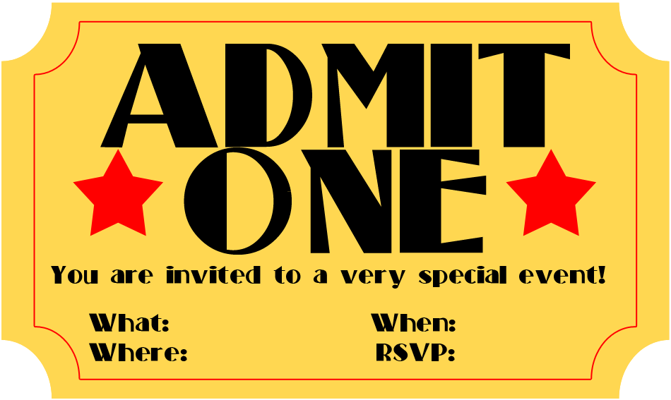 Free Printable Tickets Birth Day Invitation