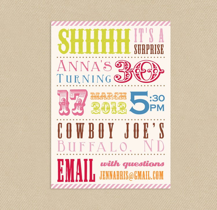 Free Surprise Party Invitations