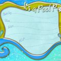 Free Temples For Pool Birthday Party Invitation