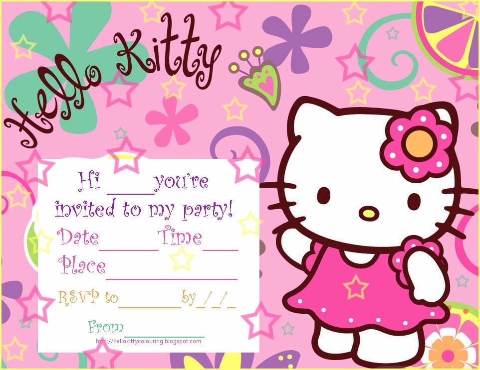 Hello Kitty Invitation Card Free Printable