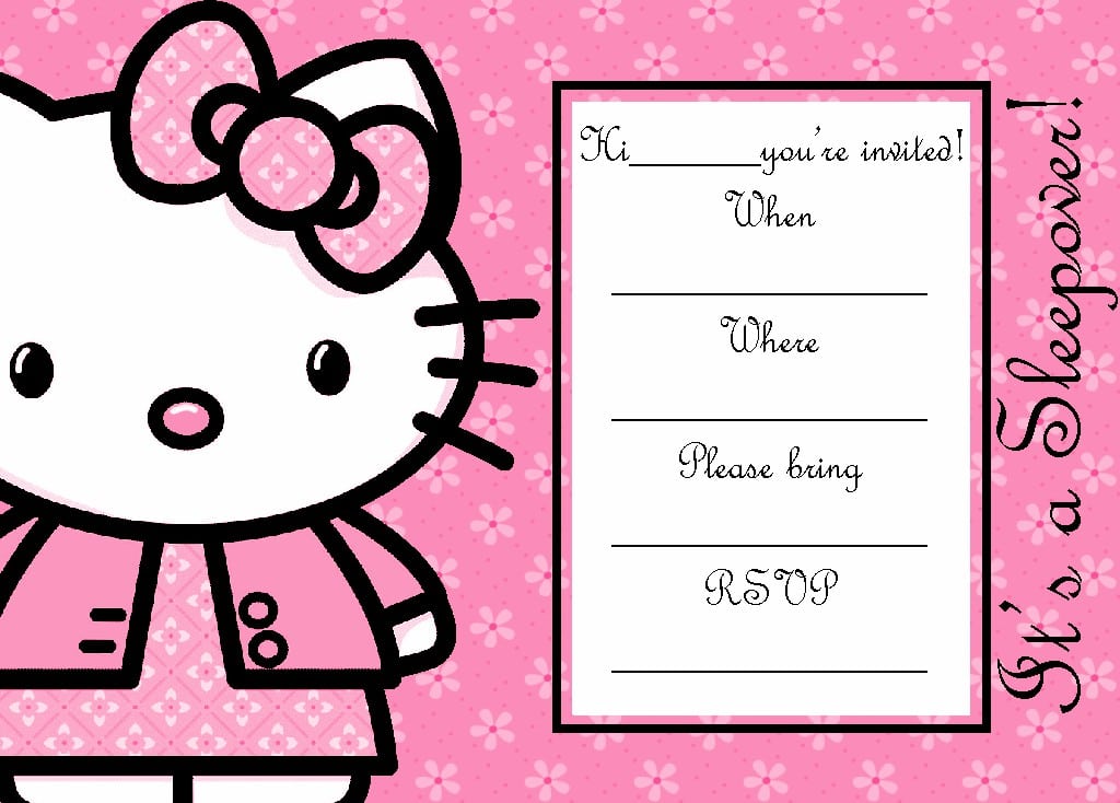 Hello Kitty Printable Invitation Templates