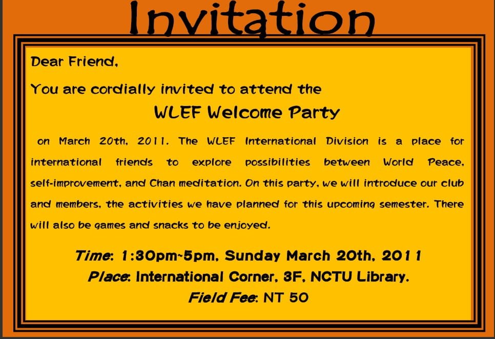 Images Welcome Party Invitation Card