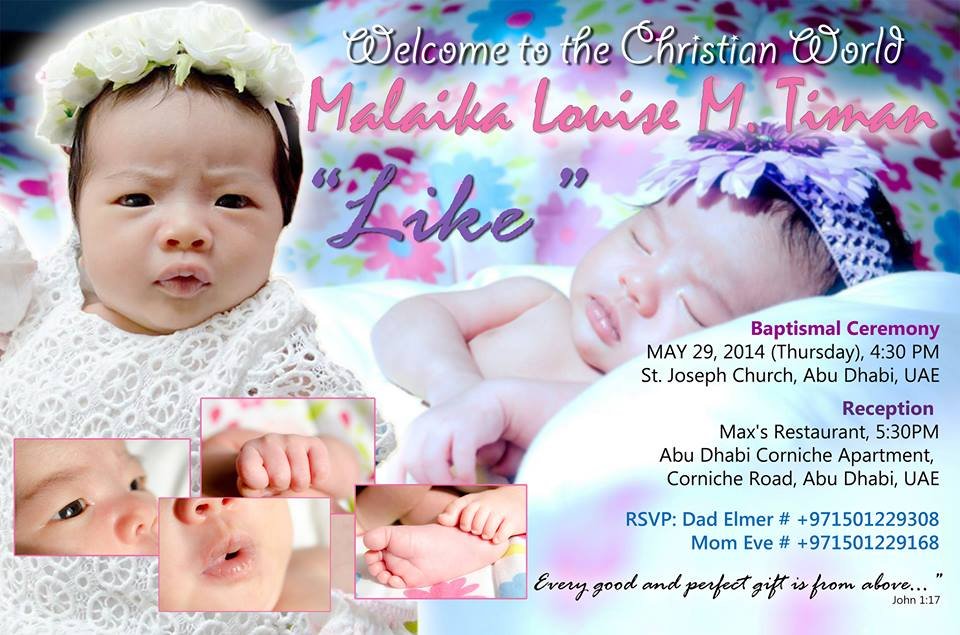 Invitation For Baby Girl Baptism
