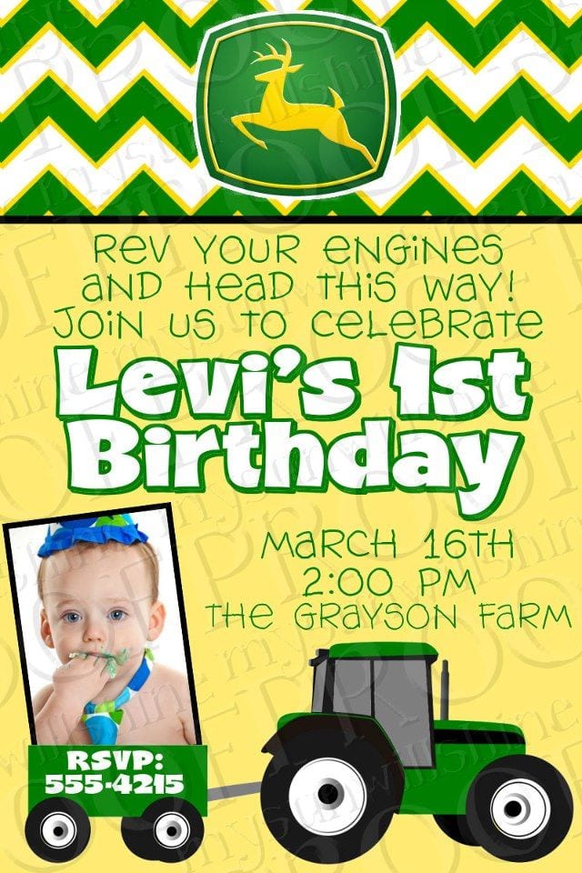 John Deere Birthday Invitations Printable