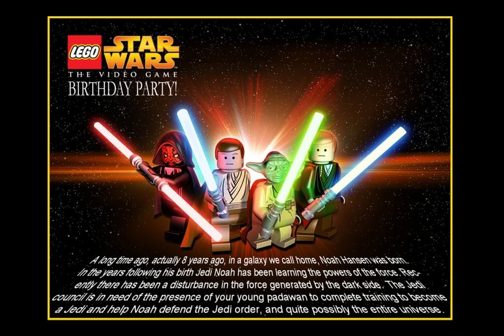 Lego Star Wars Birthday Invitation