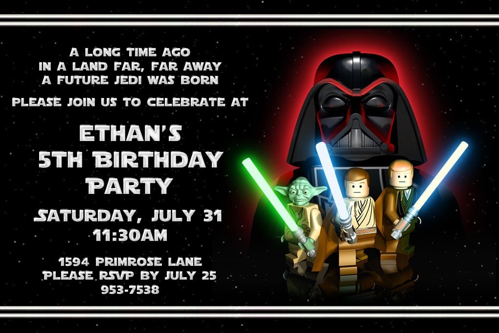 Lego Star Wars Birthday Invitations