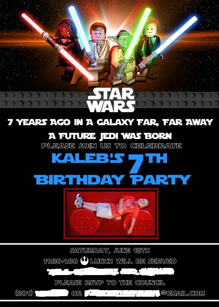 Lego Star Wars Party Invitation