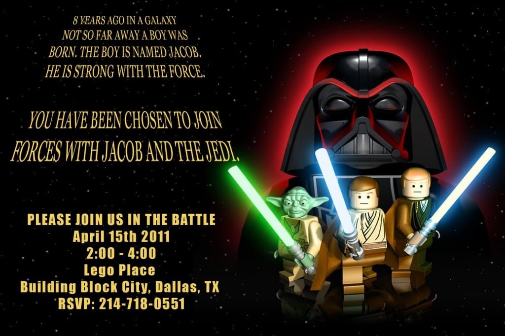 Lego Star Wars Party Invitations Uk