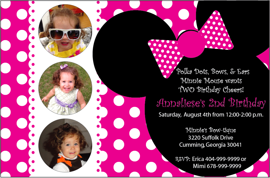 Minnie Birthday Invitations
