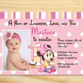 Minnie Mouse First Birthday Invitation