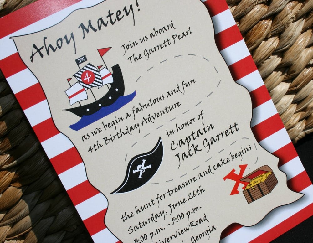 Pirate Party Invitation Wording