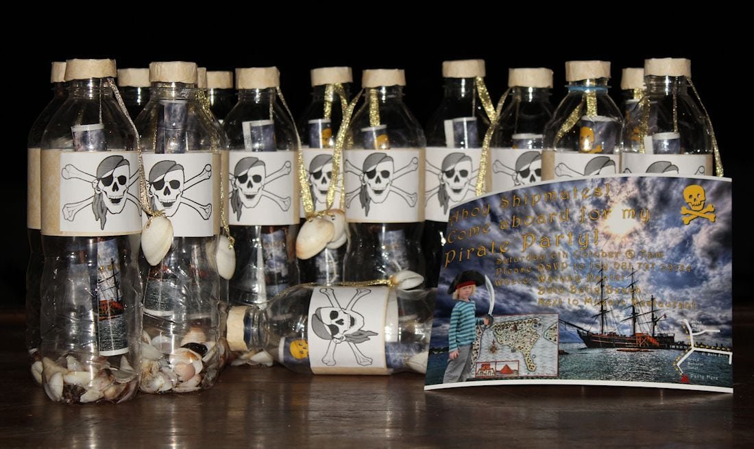 Pirate Party Invitations In A Bottle