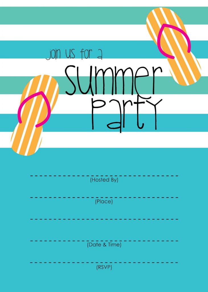 Pool Party Invitation Template Free