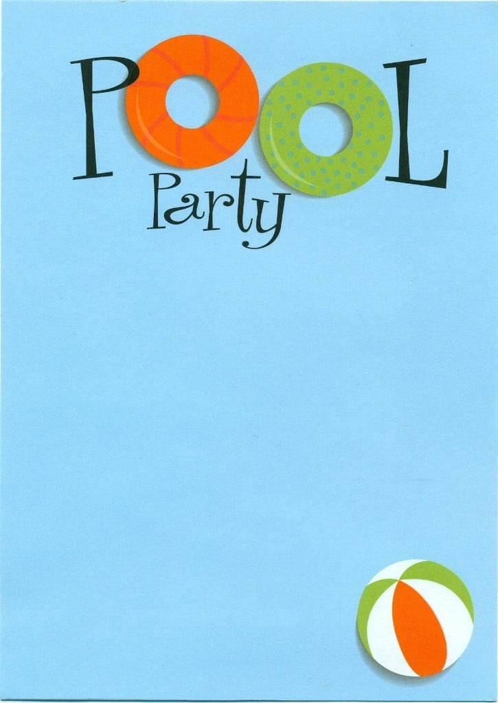 Pool Party Invitation Template Printable